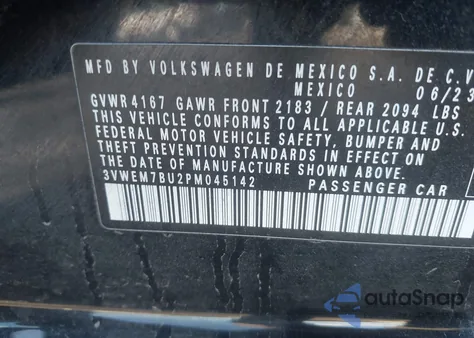 2023 Volkswagen Jetta 1.5T Se from USA, damaged, VIN 3VWEM7BU2PM045142